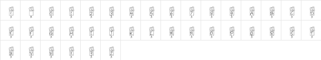 KR Ronny's Rose Regular  glyph index