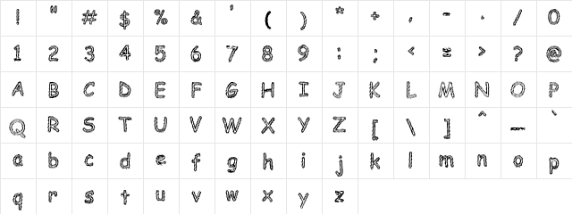 Vodka Peer Regular  glyph index