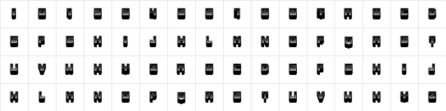 Metallic Shadow Regular  glyph index