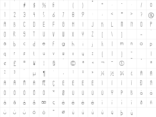 LTFunnyBones Two Two  glyph index