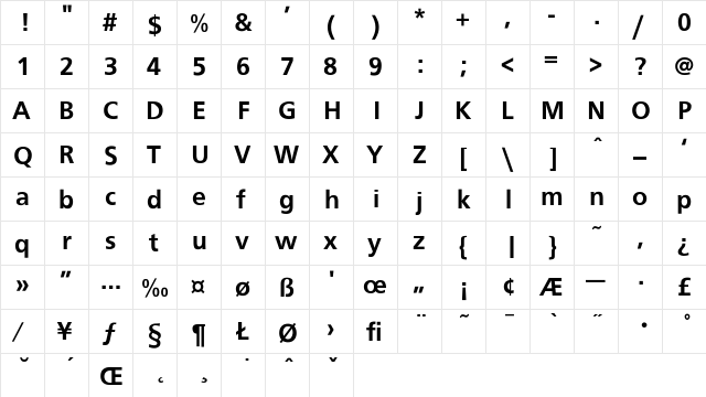 Briar Banks-Heavy Regular  glyph index