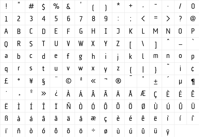 AFKlampenborg Regular  glyph index