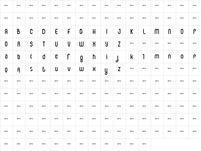 IceCream Soda Regular  glyph index