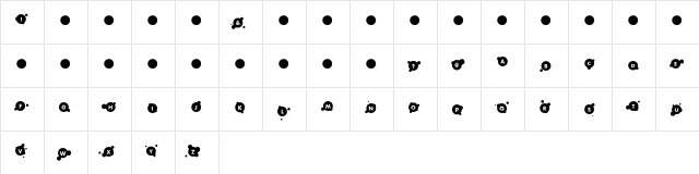 Bubble Regular  glyph index