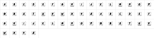 KR Come Monday Regular  glyph index