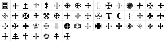 Apocalypso Crosses  glyph index