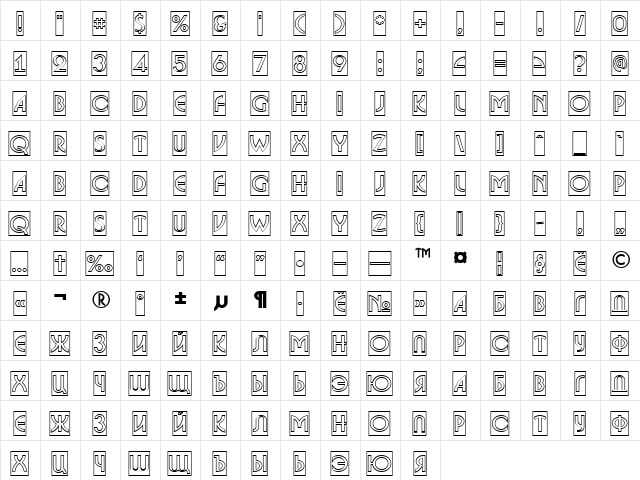 a_BosaNovaCmOtl Regular  glyph index