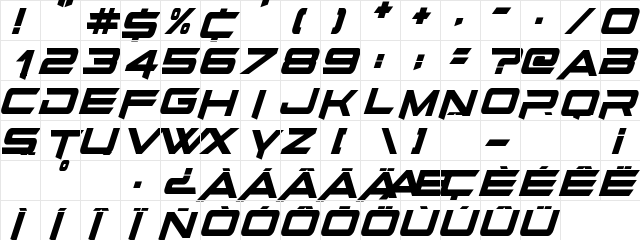 Bright Star Regular  glyph index