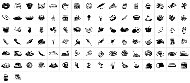 MiniPics LilEdibles  glyph index