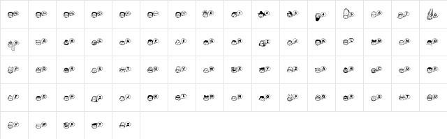 Tha Boukagne's Regular  glyph index