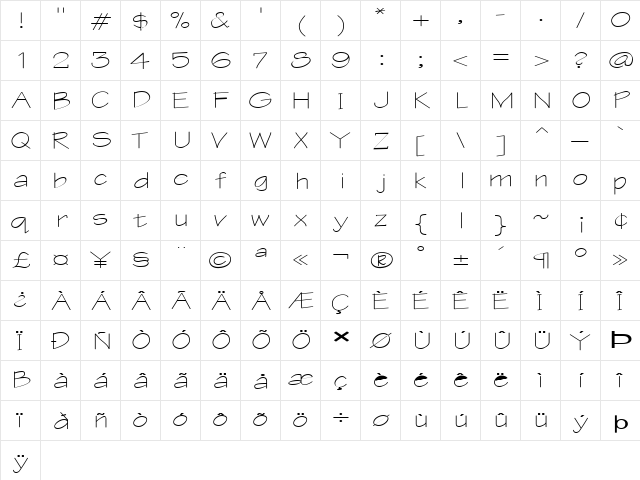 FZ HAND 1 EX Normal  glyph index