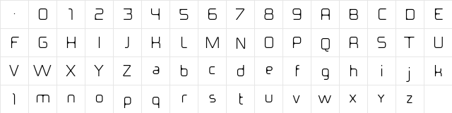 ideoma MIAGUIII Regular  glyph index