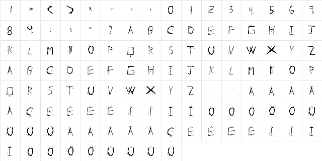 About Dead Regular  glyph index