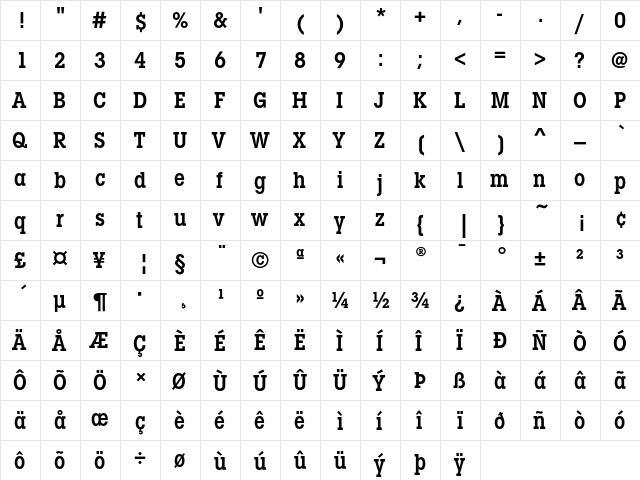 LubalinGraphEF DemiCond  glyph index