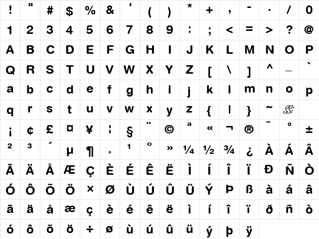 Context Rounded SSi Bold  glyph index