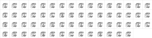 pf_bag5 Regular  glyph index