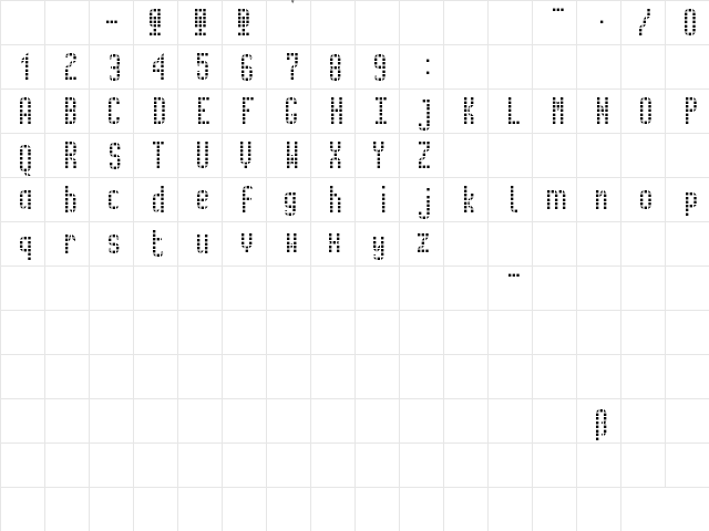 metro Regular  glyph index
