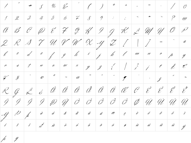 Herr Von Muellerhoff Regular  glyph index