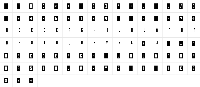 Gameshow Regular  glyph index