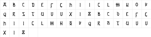 Anglo-Saxon Project Regular  glyph index