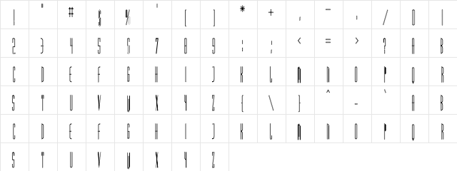 MadridHC Regular  glyph index