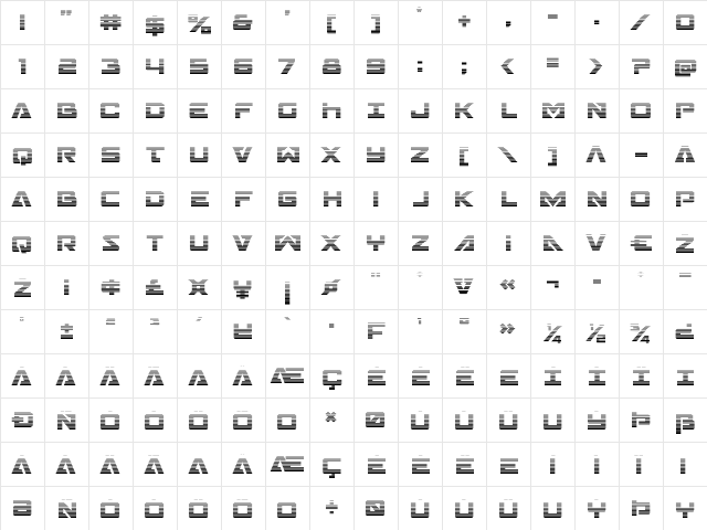 Trans-America Gradient Regular  glyph index