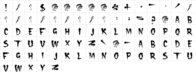 CRAMPS Regular  glyph index