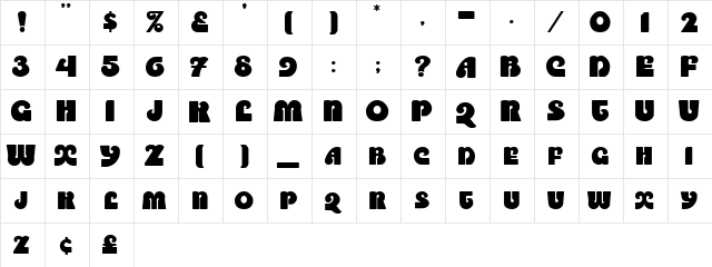 SaltireCaps Normal  glyph index