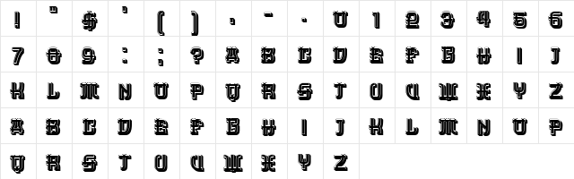 Dasvidaniya Regular  glyph index