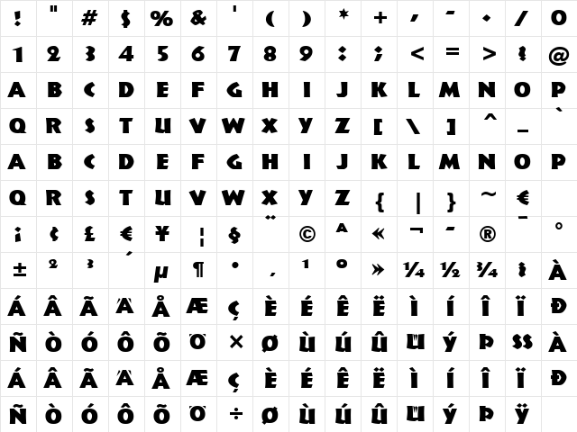 Informal011 Blk BT Black  glyph index