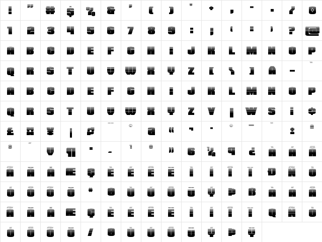 Elephant Gun Halftone Regular  glyph index