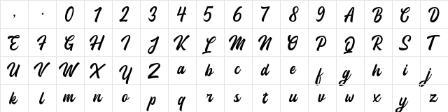 Halaney Demo Regular  glyph index