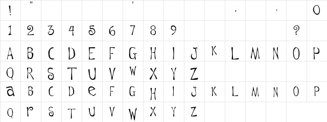 Narrow Florina Regular  glyph index