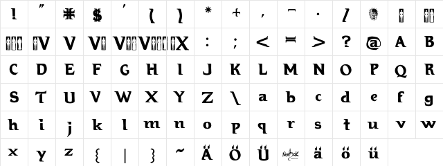 Hellraiser 3 Regular  glyph index
