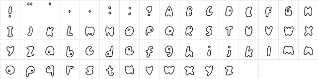 Ham Is Cute Regular  glyph index