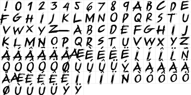 Supremo Regular  glyph index