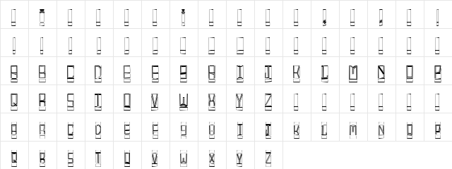Mansoon Brick Regular  glyph index