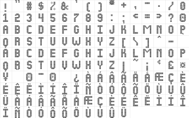 NEW LED DISPLAY ST Regular  glyph index