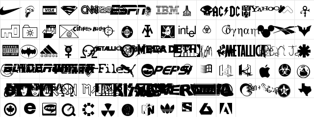 Famous Logos Regular  glyph index