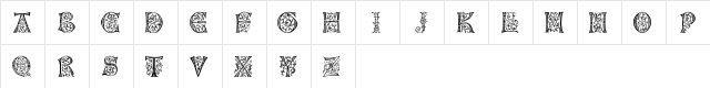 German Caps Regular  glyph index