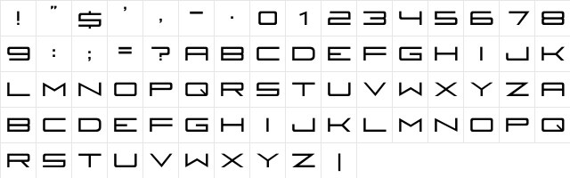 Fireye GF Bold  glyph index