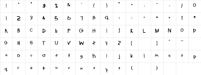 Catatonic 5 Bold  glyph index