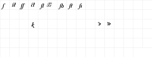 CaslonAlternateSSK Bold Italic  glyph index