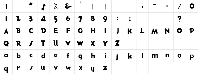 Newsy Normal  glyph index