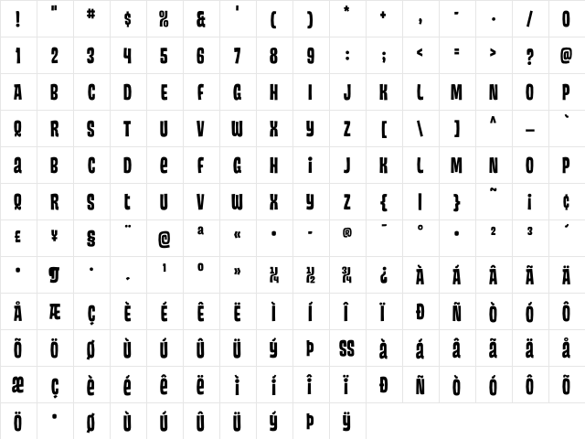 HouseMovements-Custom Regular  glyph index
