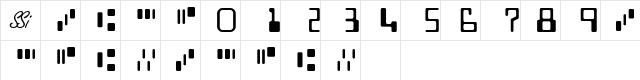 MICRSSi Regular  glyph index