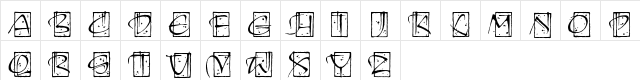 Kendo Initials ITC Light  glyph index