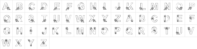 New Regular  glyph index