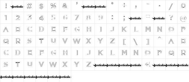 Inception Regular  glyph index