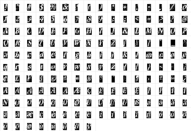 Craft BlackReversed  glyph index